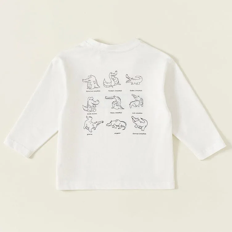 Cartoon Crocodile Long Sleeve Top