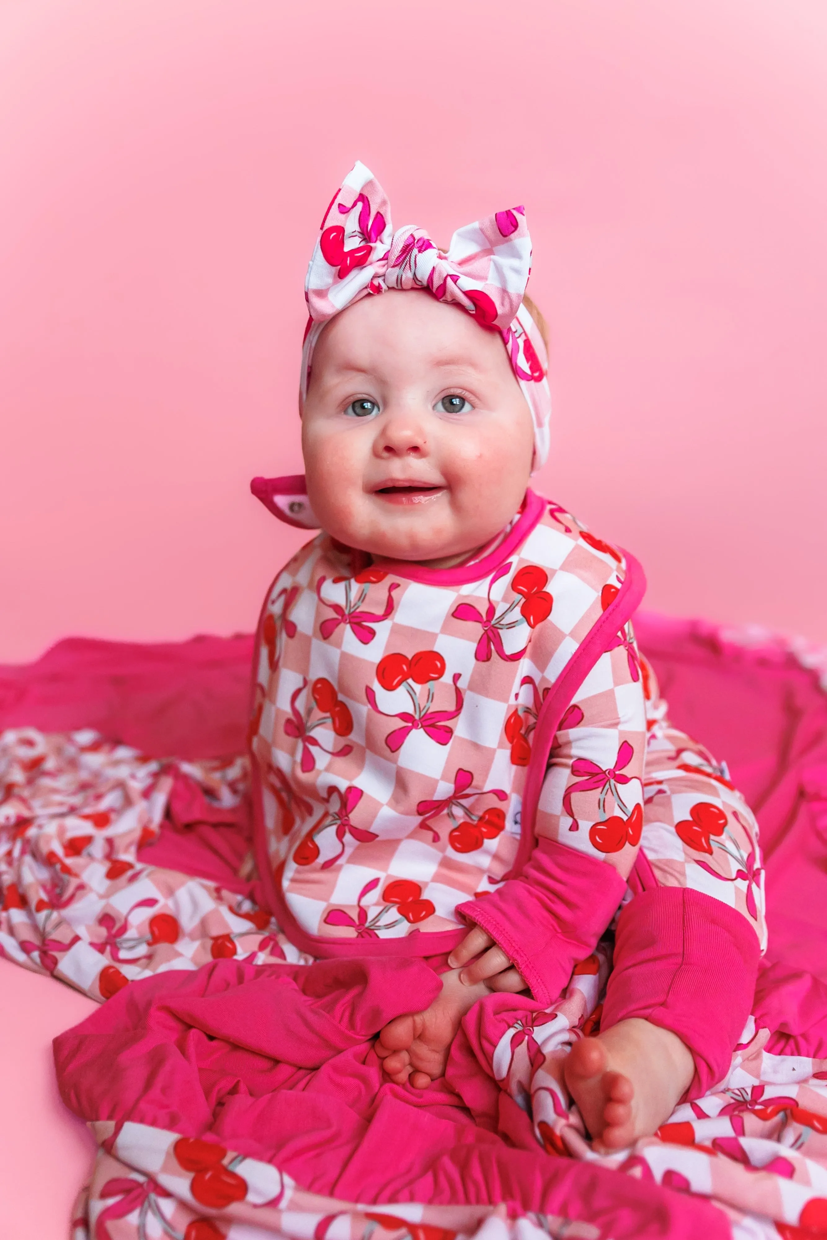 Cherry Sweet Checkers Dream Baby Bib