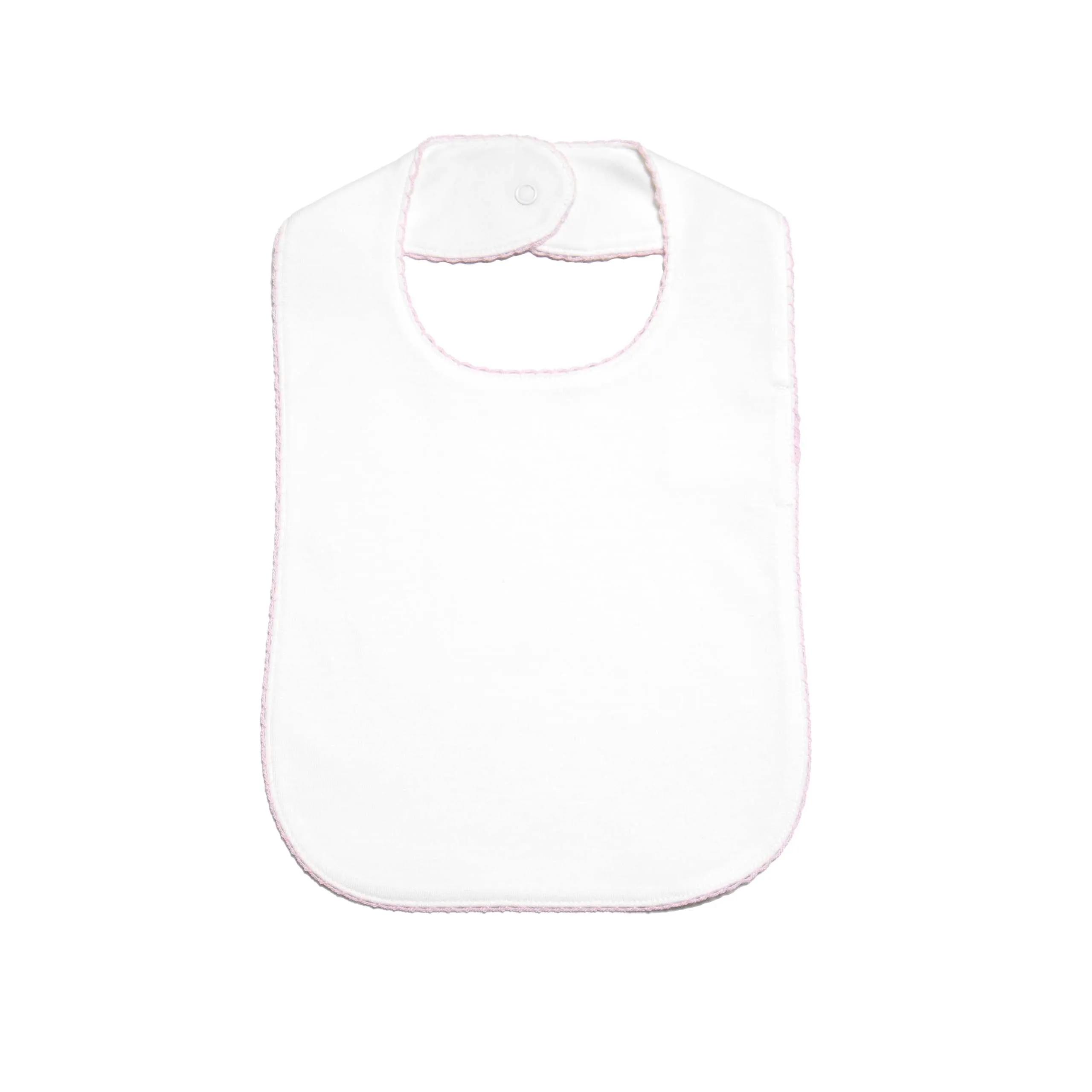 Classic Bib, White with Pink Trim
