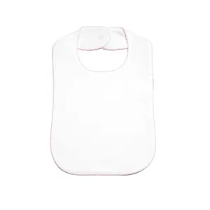 Classic Bib, White with Pink Trim