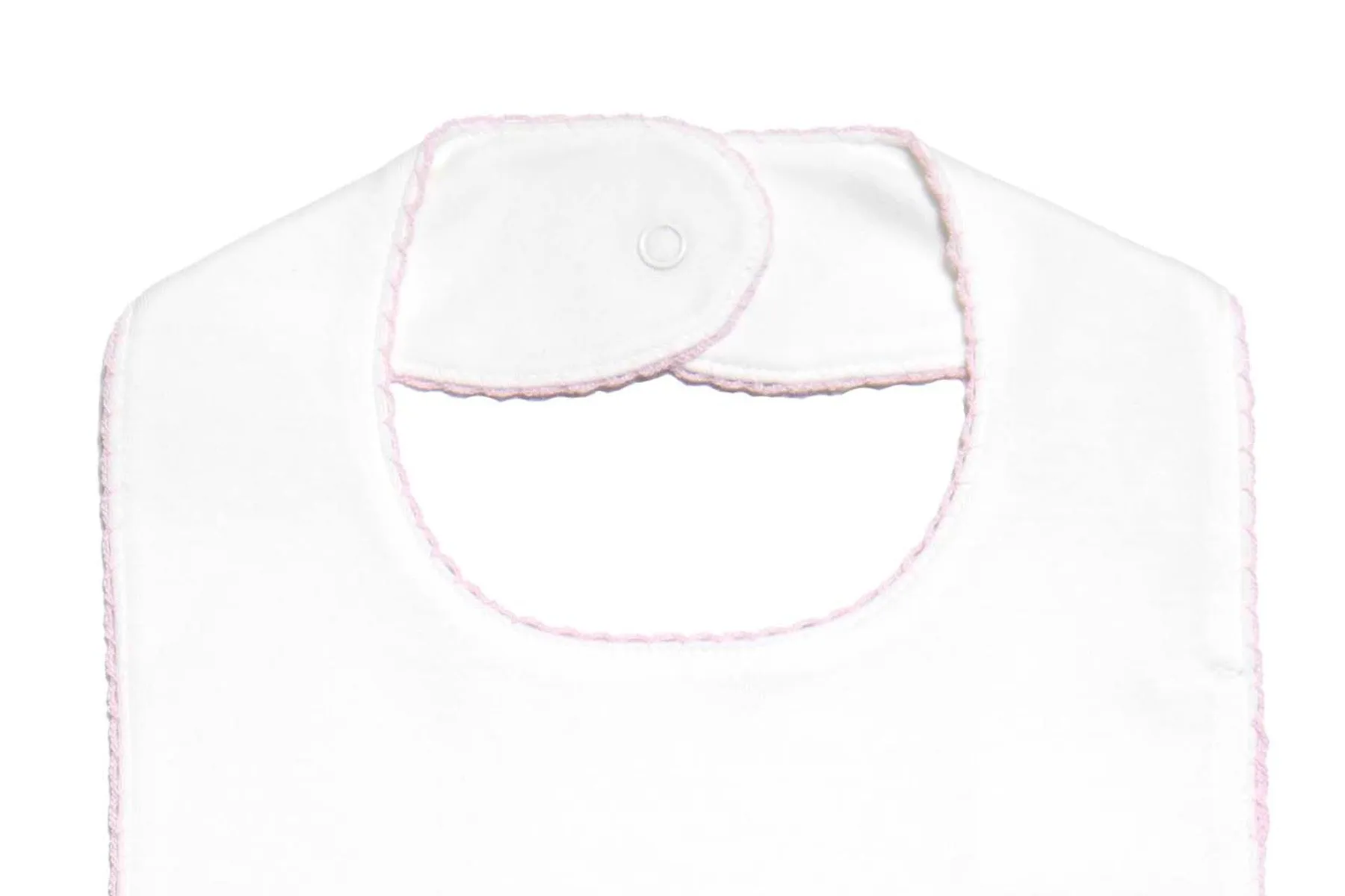 Classic Bib, White with Pink Trim