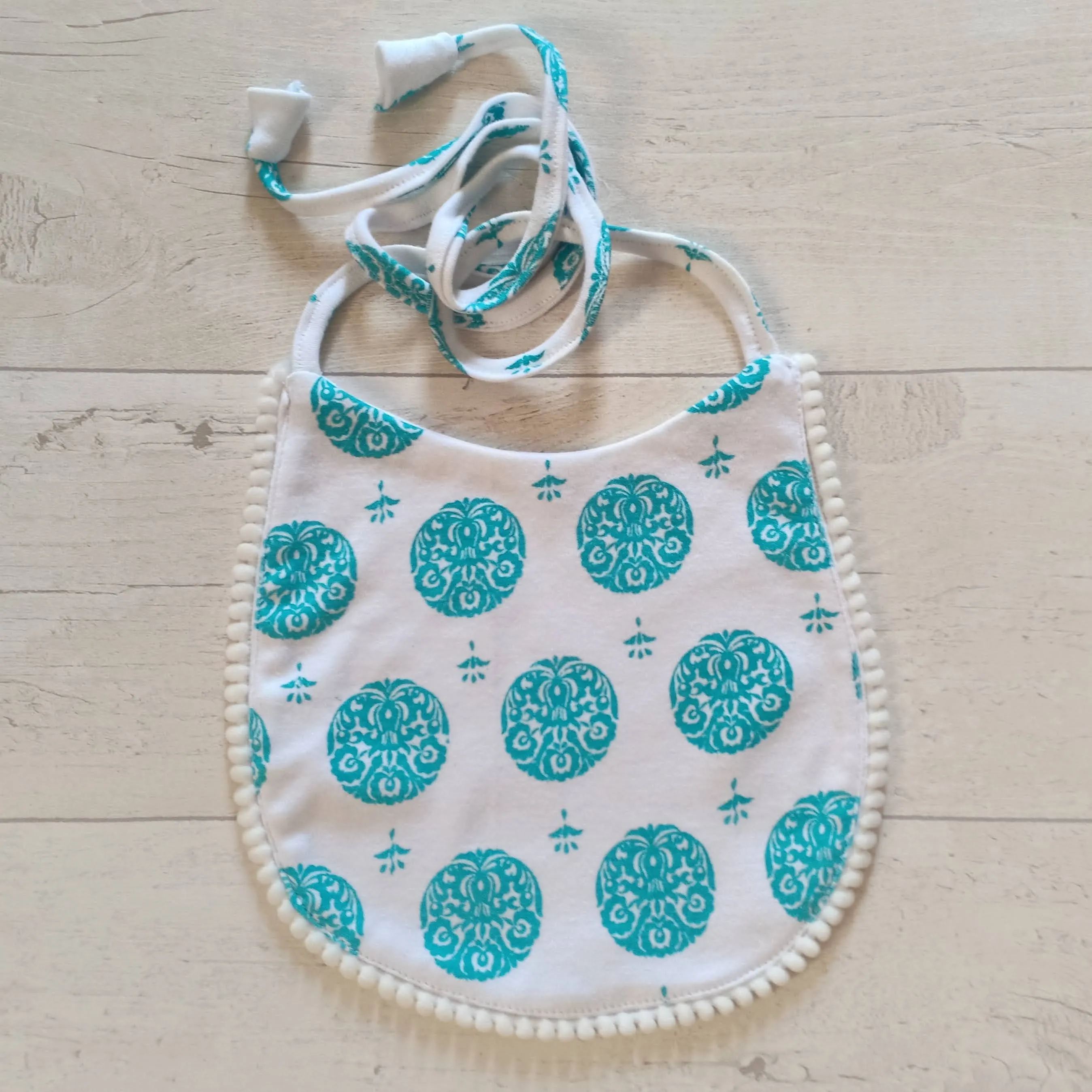 Cotton Knit Bib - Alpona (Light Blue)