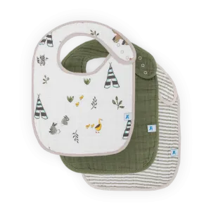 Cotton Muslin Classic Bib 3 Pack - Forest Friends 2