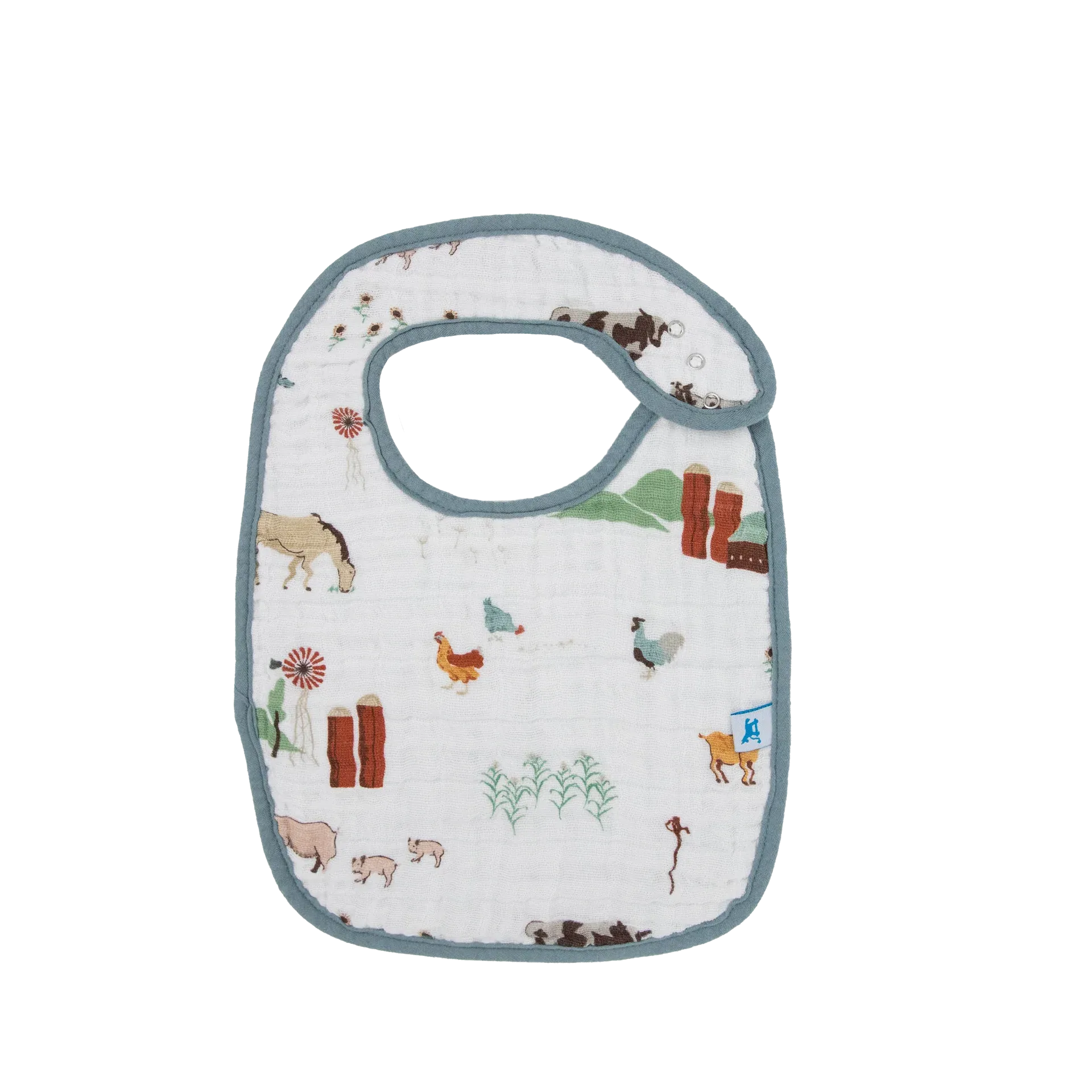 Cotton Muslin Classic Bib 3PK (Farmyard)