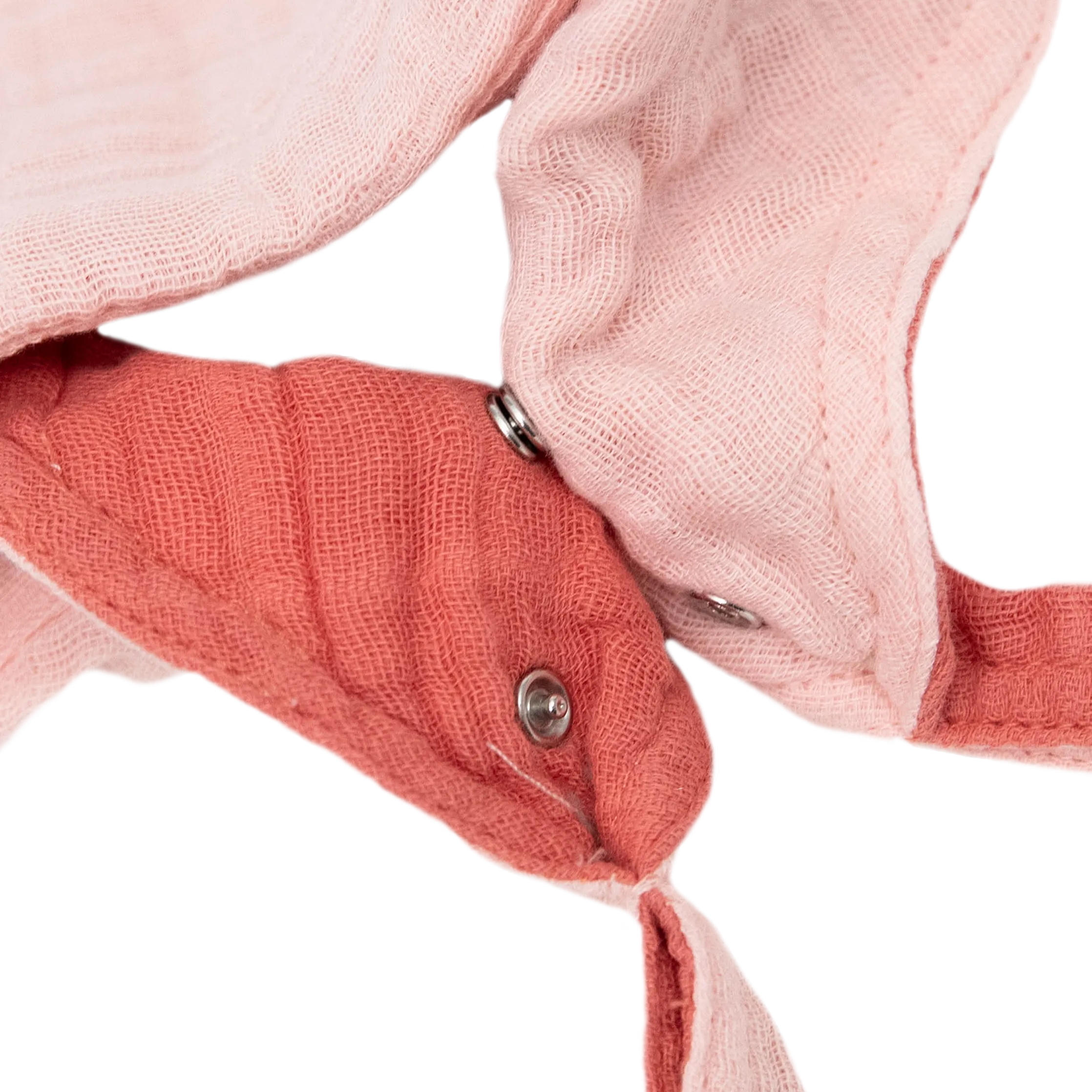 Cotton Muslin Reversible Bandana Bib 2 Pack - Rose Petal