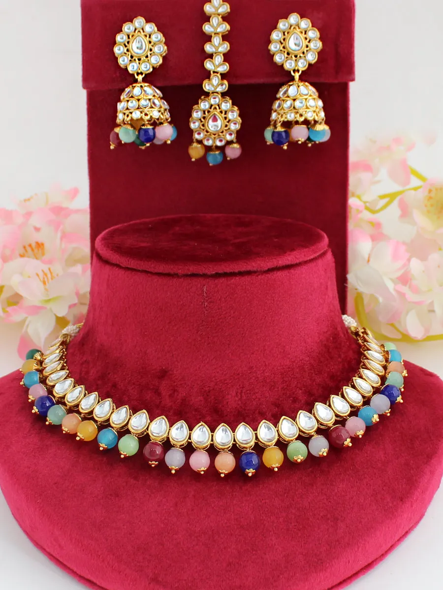 Damini Kundan Bib Necklace Set