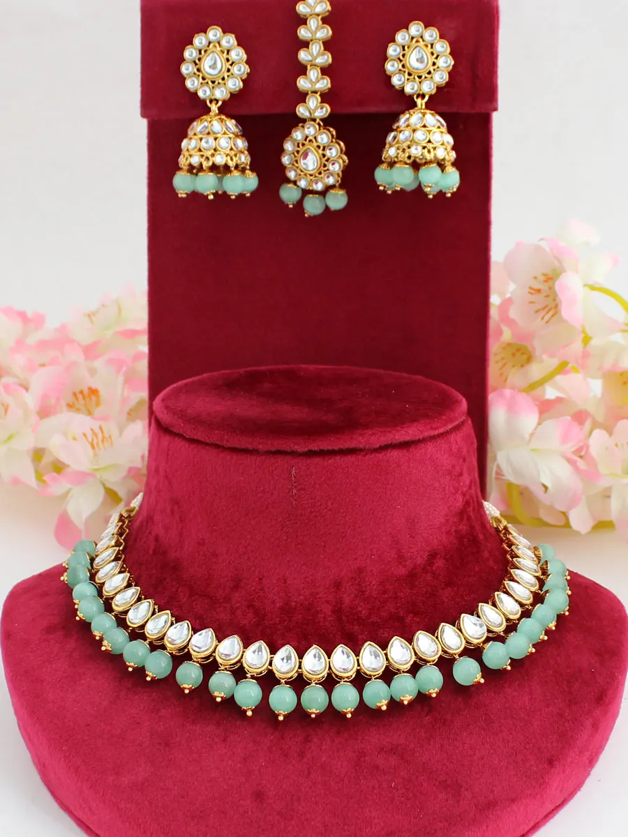 Damini Kundan Bib Necklace Set