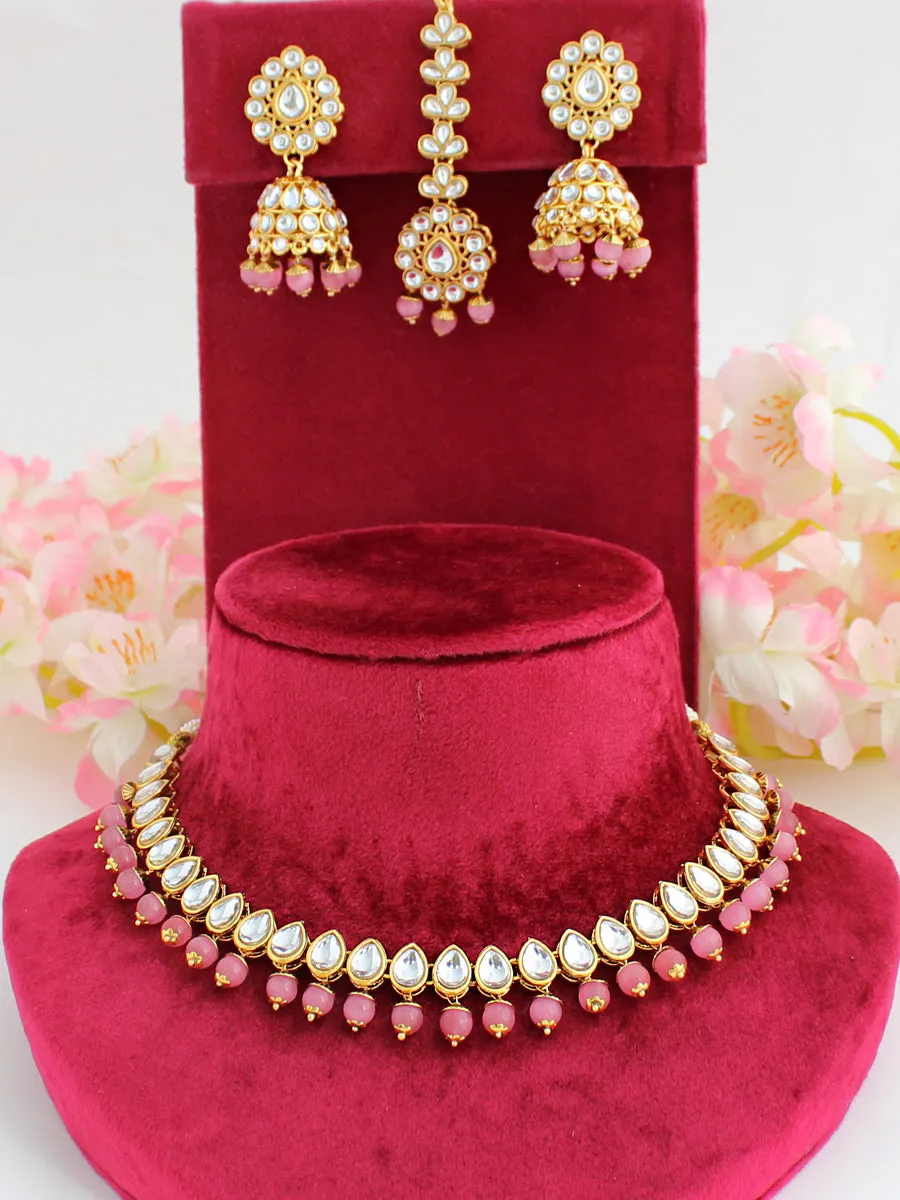 Damini Kundan Bib Necklace Set