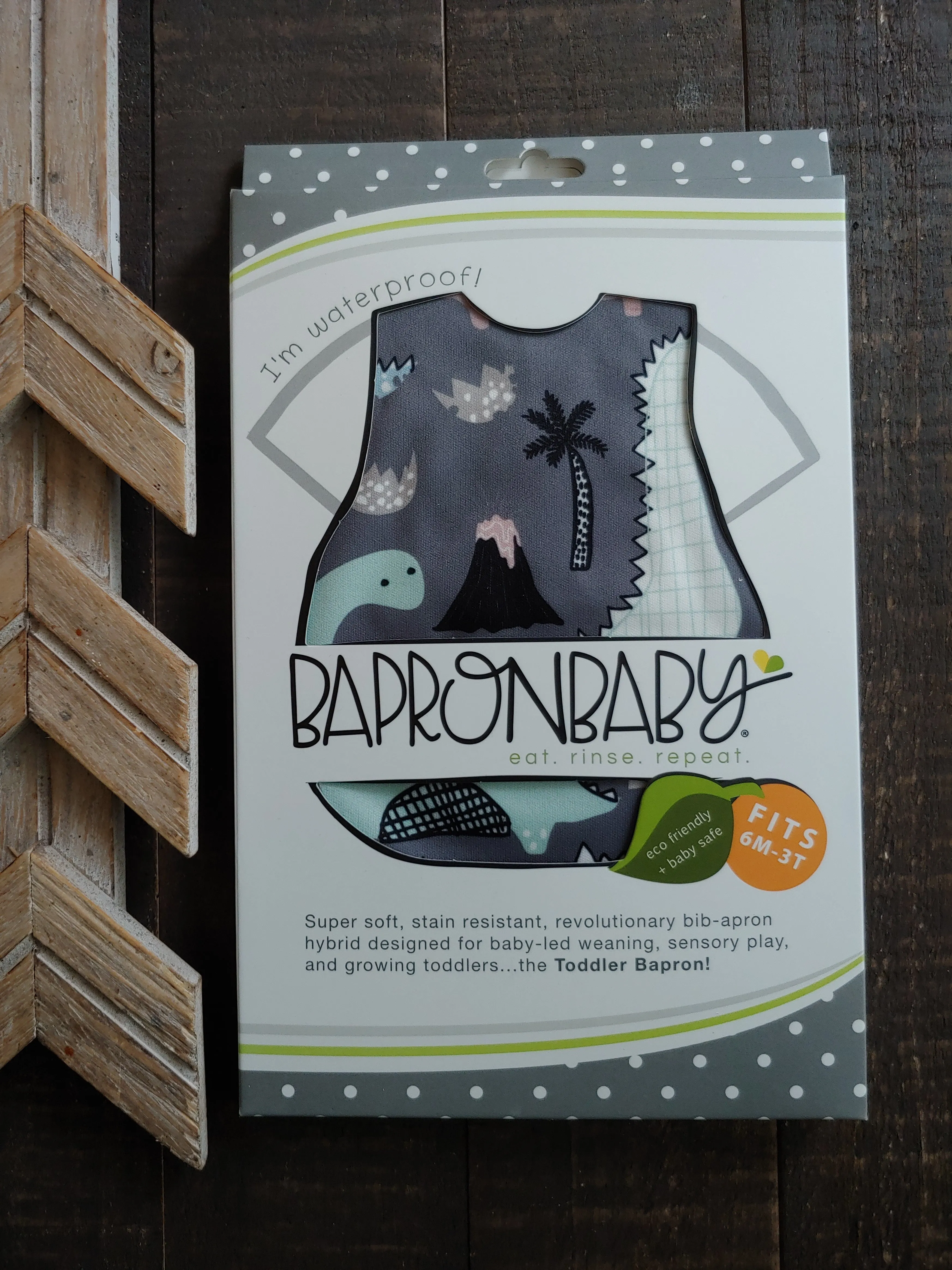 Dino ( Grey ) Bapron ll Bibb Apron ll 7 Styles ll Best Seller