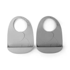 Done by Deer Peekaboo Bib Elphee Elephant Grey 2 Pack