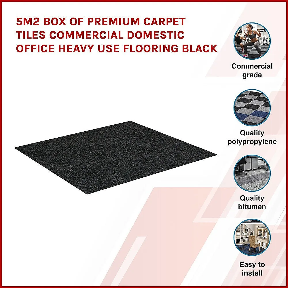 Durable 20-Piece Charcoal Carpet Tiles, Stain & Sun Resistant
