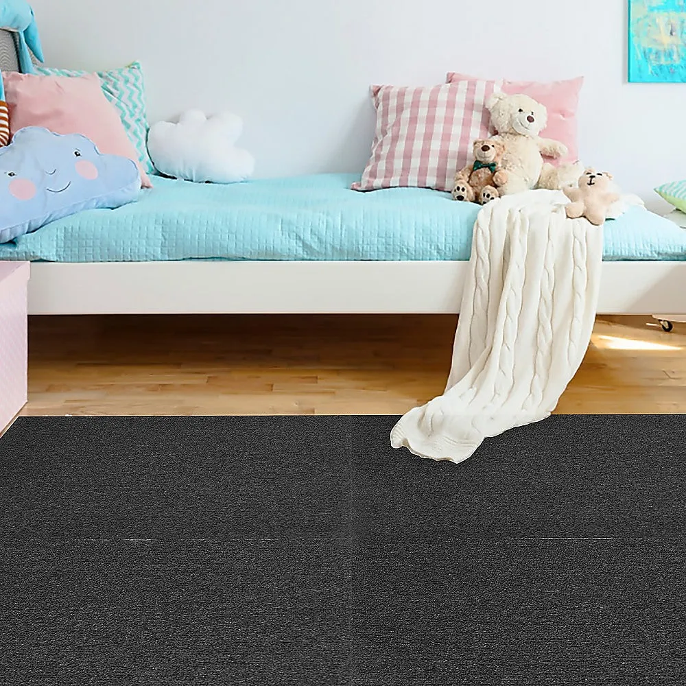 Durable 20-Piece Charcoal Carpet Tiles, Stain & Sun Resistant