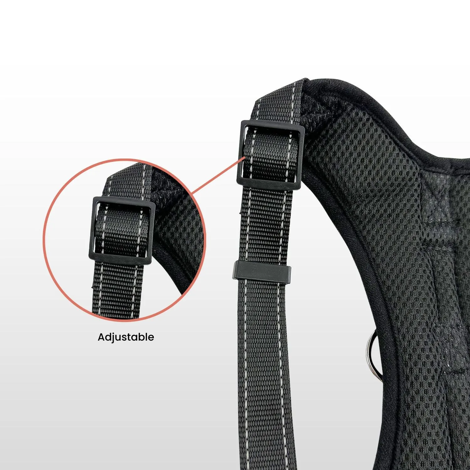 Durable Adjustable XL Dog Harness, Soft, Blue - FLOOFI