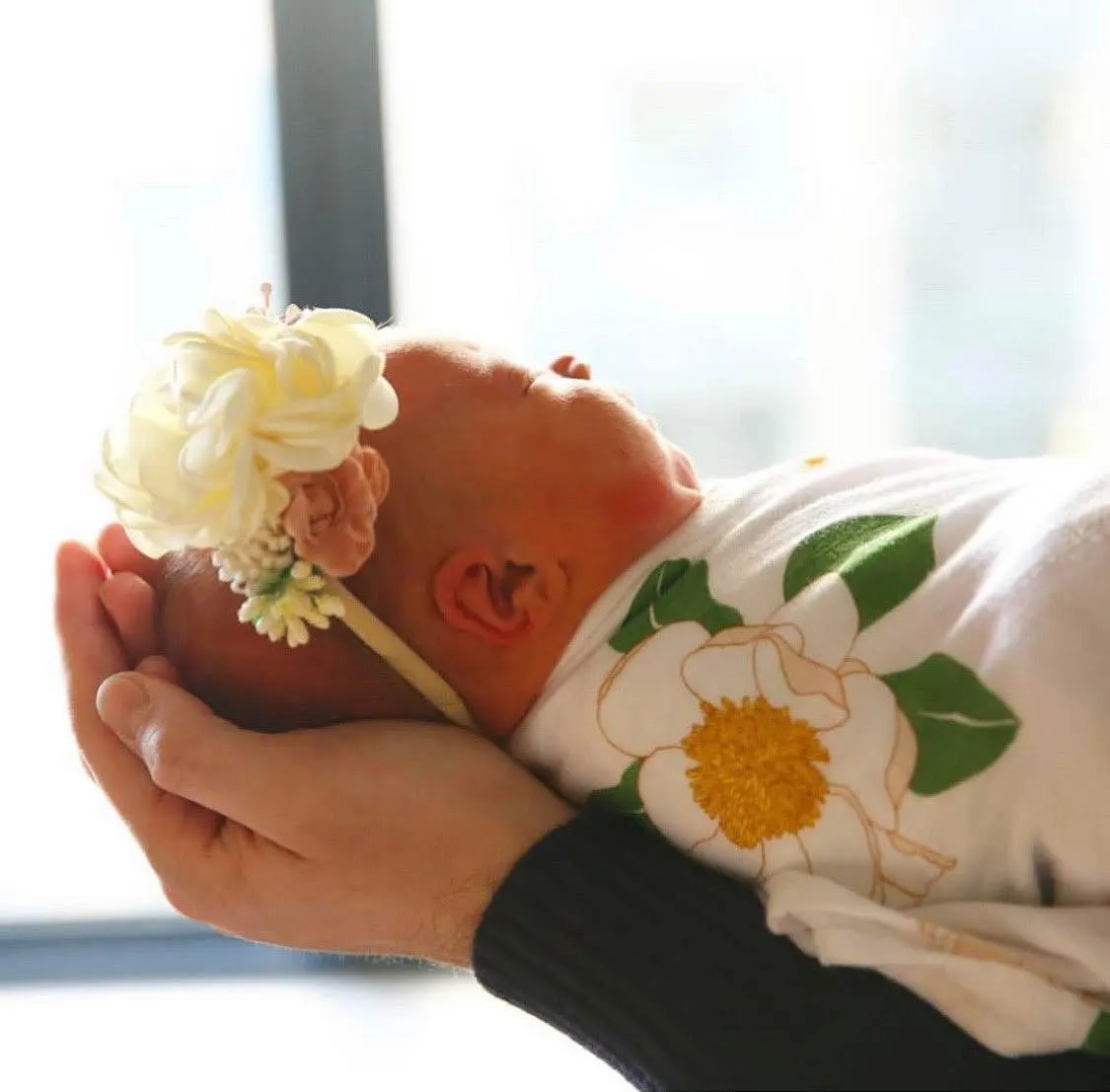 Gift Set: Southern Magnolia Baby Muslin Swaddle Blanket and Burp Cloth/Bib Combo