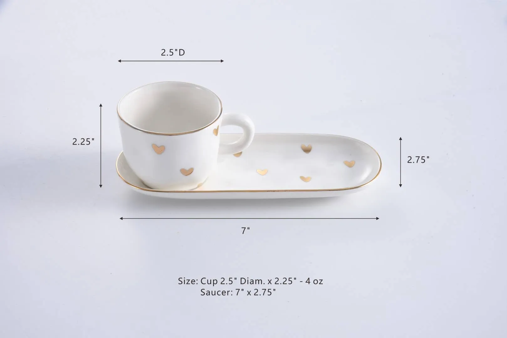 Hearts Espresso Cup & Saucer