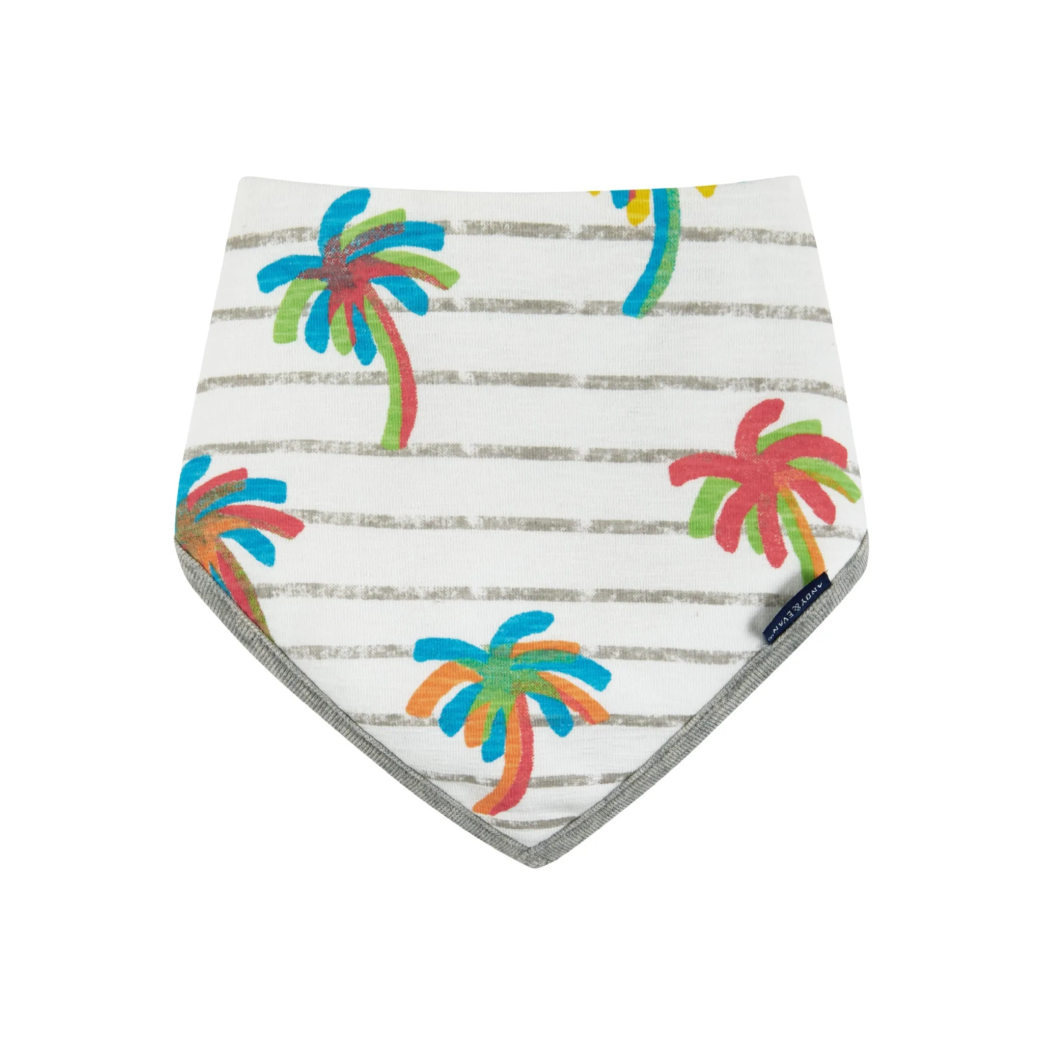 Infant White Palm Print Knit Short Sleeve Romper w/Bib