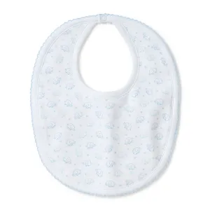 Kissy Kissy Print Bib Ele Fun Blue