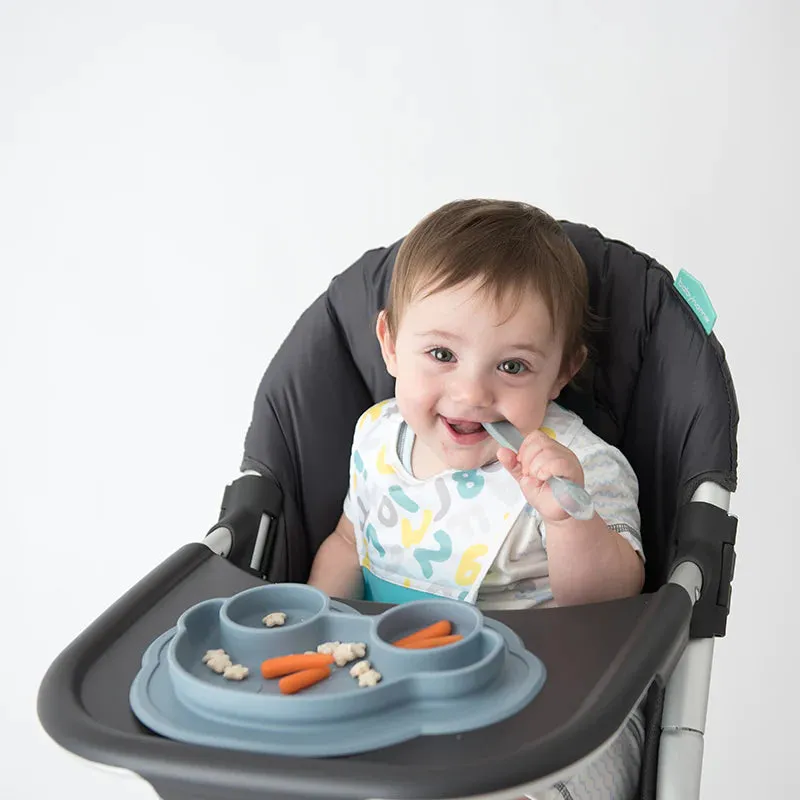 Kushies Waterproof Bib with Soft Silicone catch all pocket, Green Mint