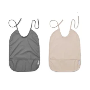 Liewood Lai Bib - 2 Pack Sandy/Stone Grey