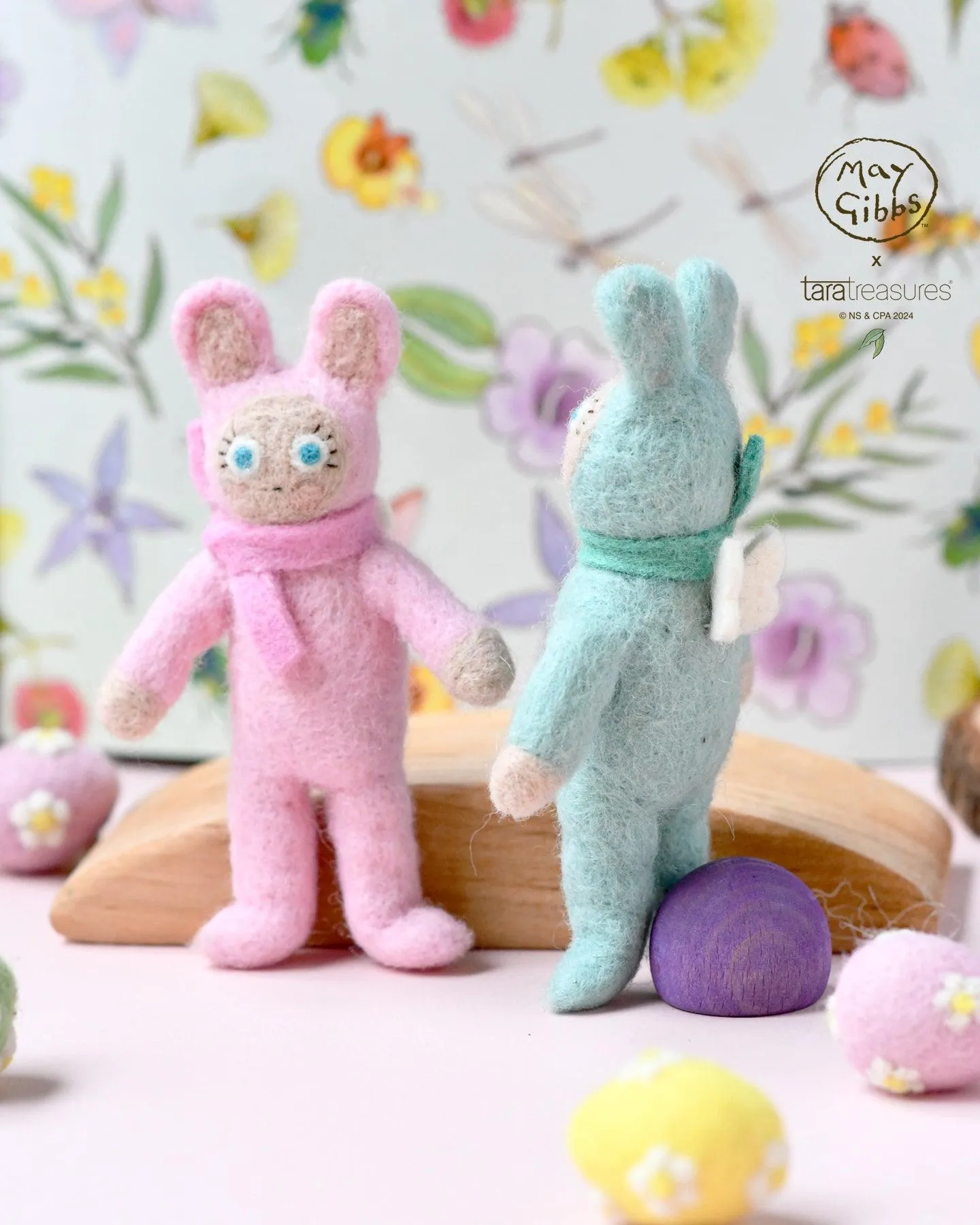 May Gibbs x Tara Treasures  - Bib and Bub in Bunny Suits