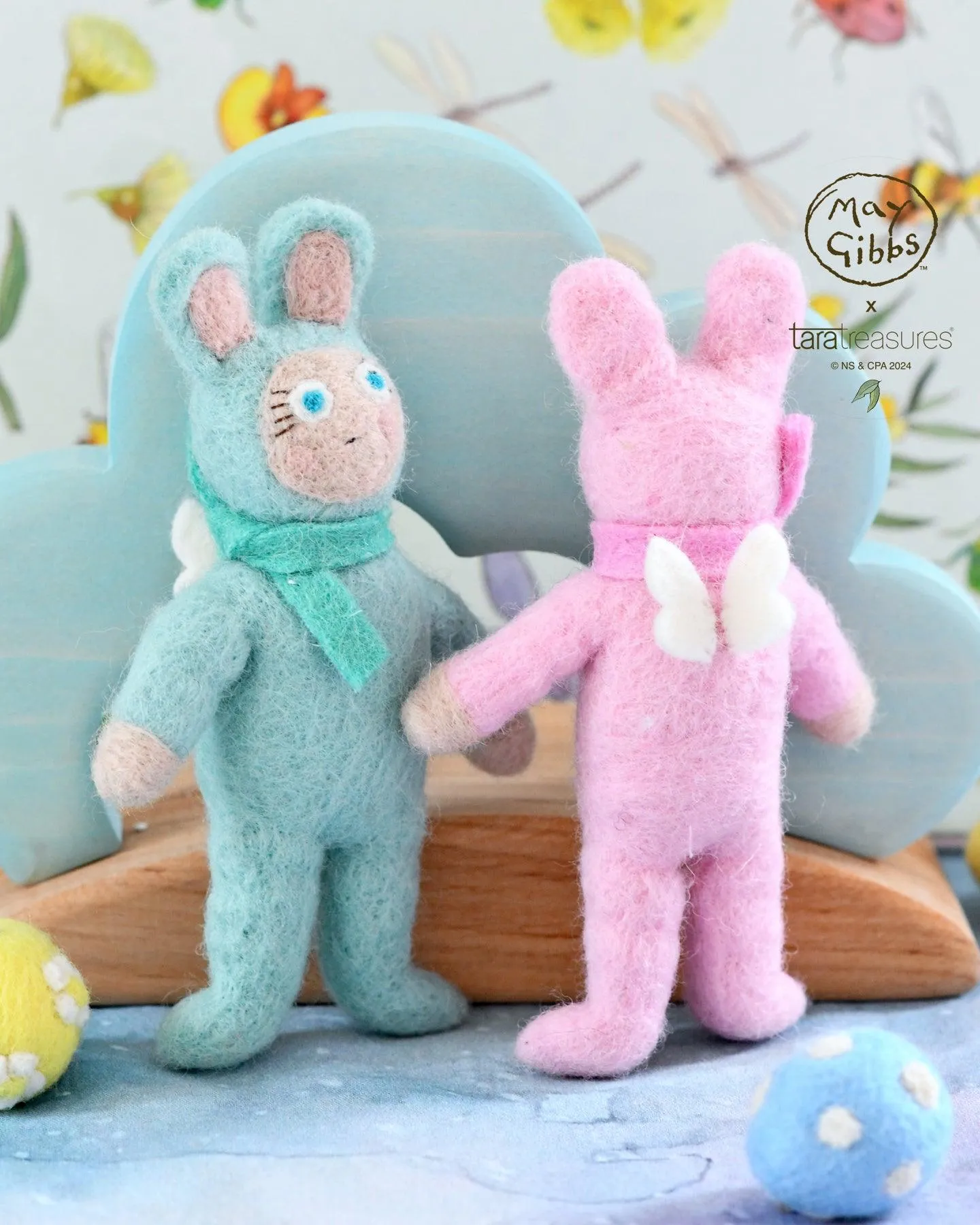 May Gibbs x Tara Treasures  - Bib and Bub in Bunny Suits