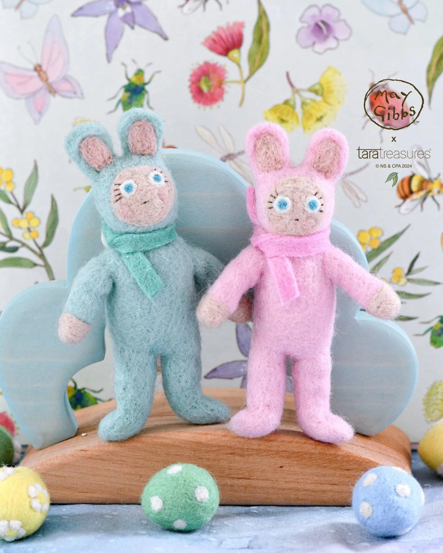May Gibbs x Tara Treasures  - Bib and Bub in Bunny Suits