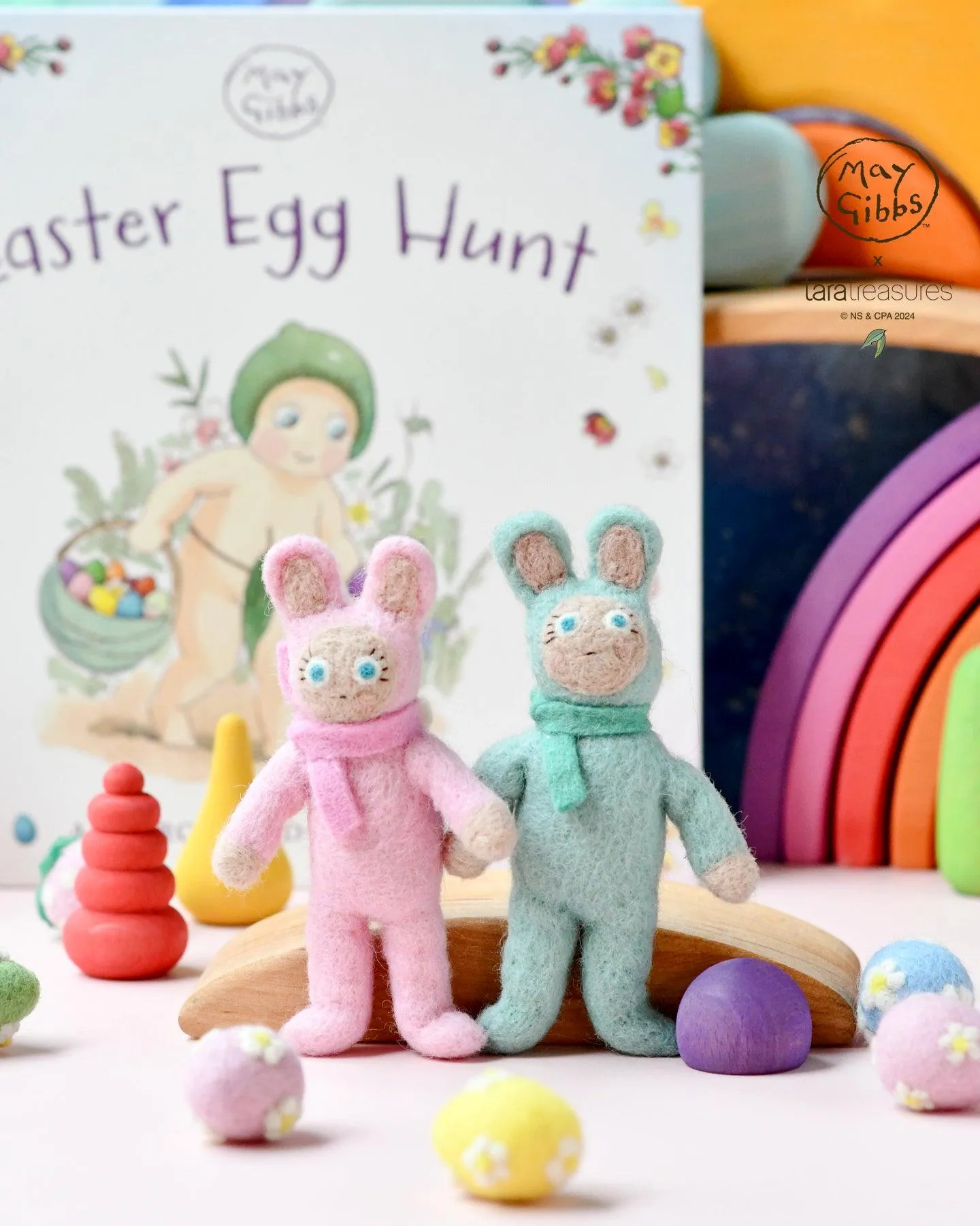 May Gibbs x Tara Treasures  - Bib and Bub in Bunny Suits