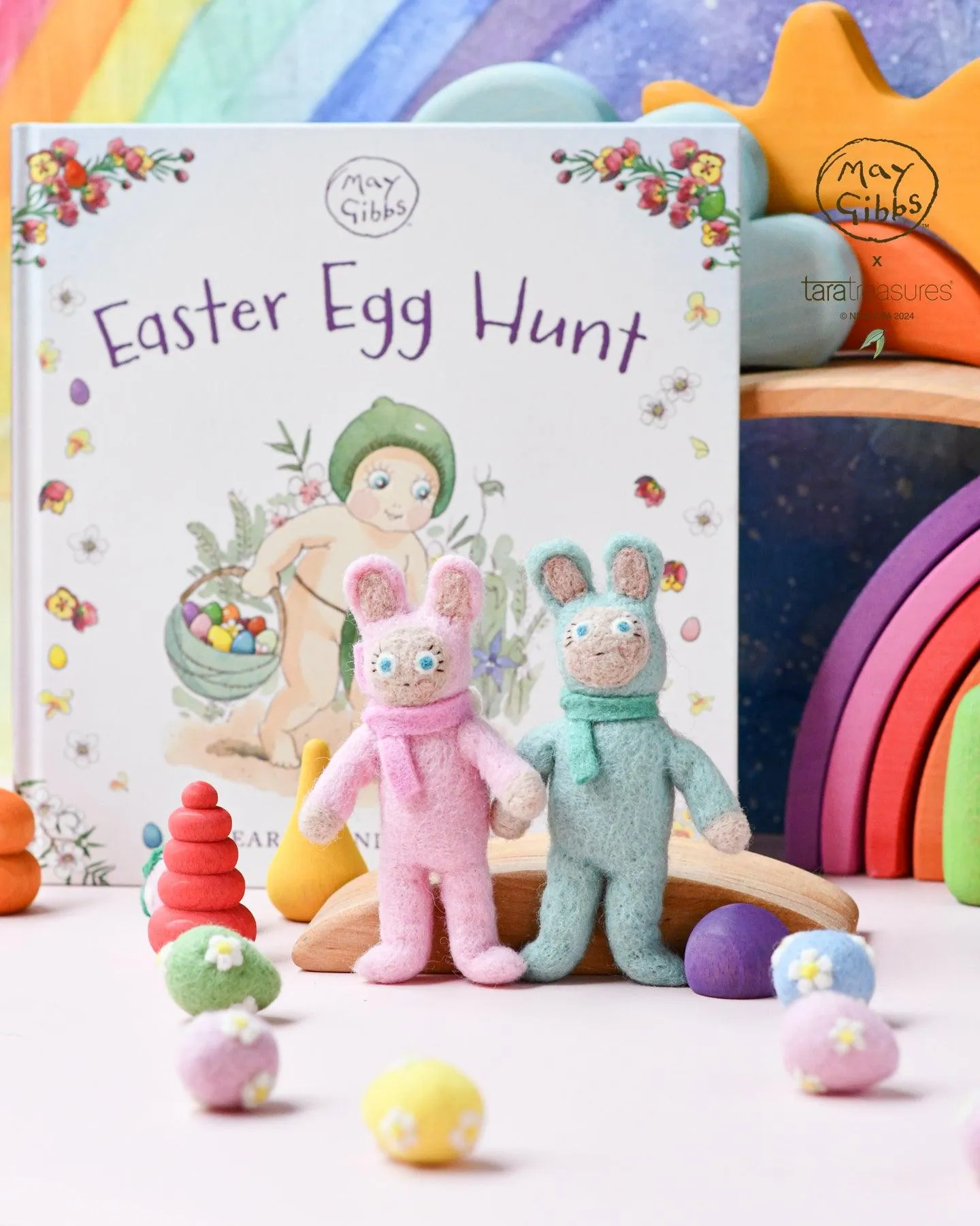 May Gibbs x Tara Treasures  - Bib and Bub in Bunny Suits