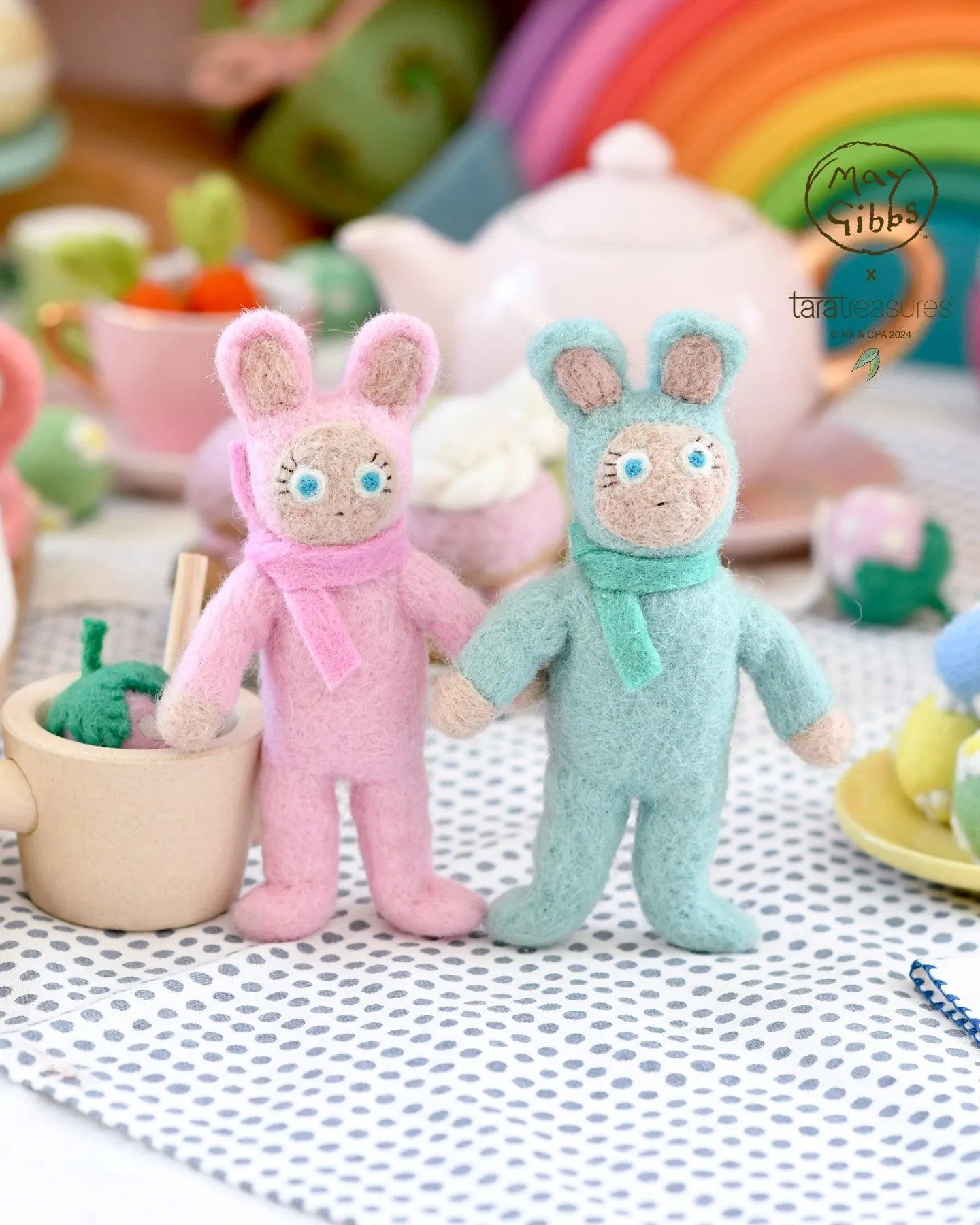 May Gibbs x Tara Treasures  - Bib and Bub in Bunny Suits