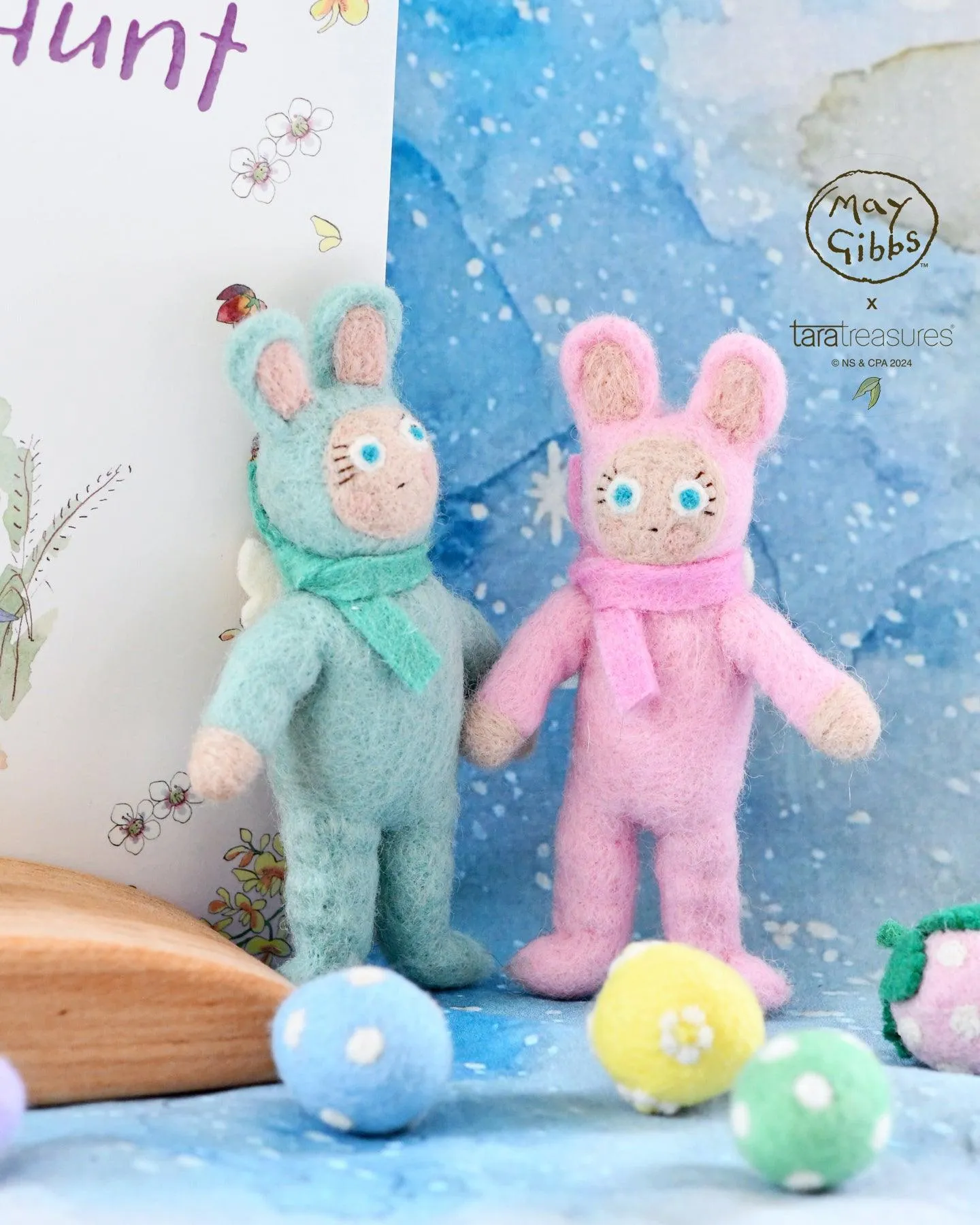 May Gibbs x Tara Treasures  - Bib and Bub in Bunny Suits