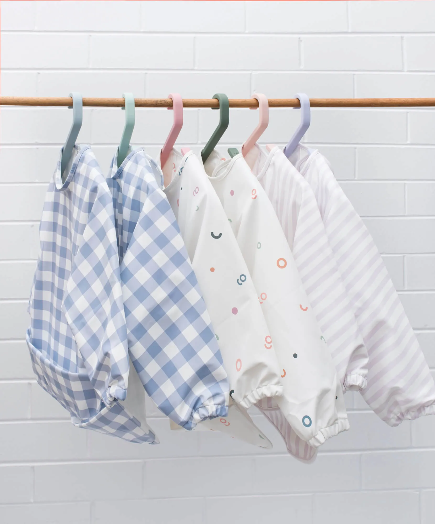 Messie Smock Bib – Blue Gingham (Kid)