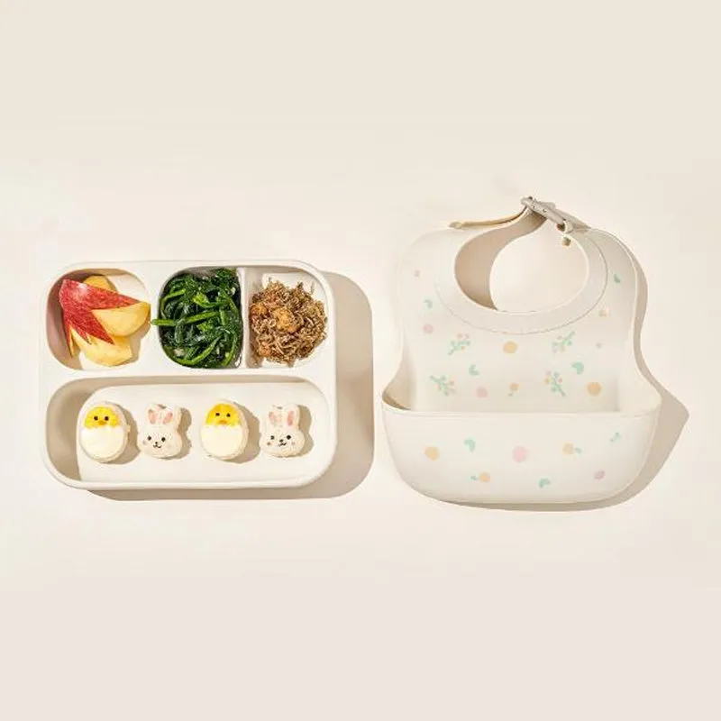 Moyuum One Touch Buckle Silicone Baby Bib Sweet Edition