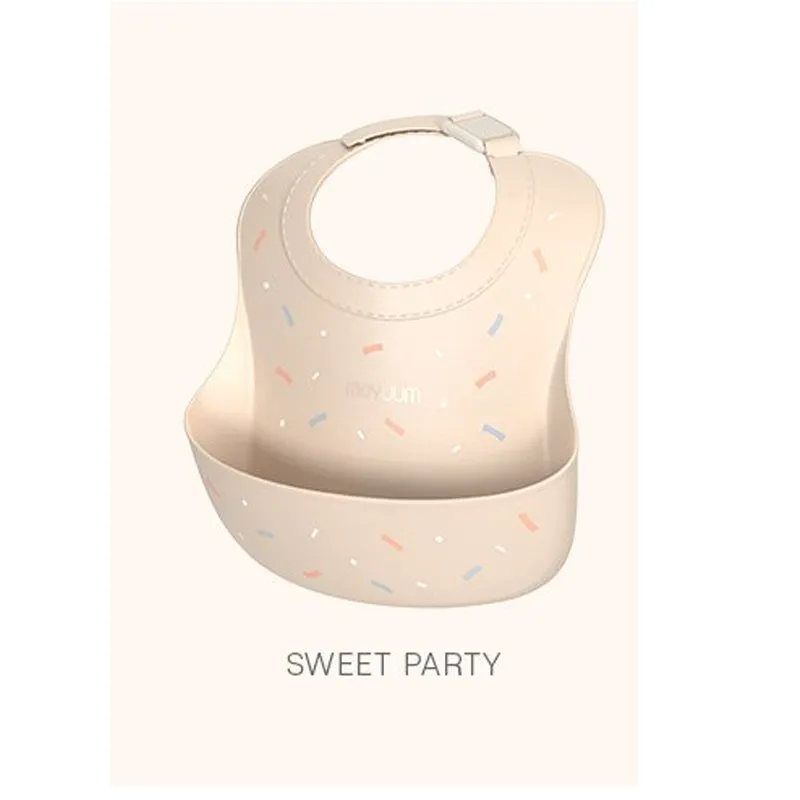 Moyuum One Touch Buckle Silicone Baby Bib Sweet Edition