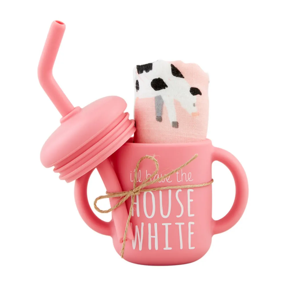 Mud Pie Farm Silicone Cup & Bib Set