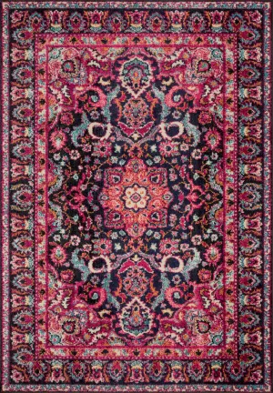 Nadia Rug in Midnight & Pink