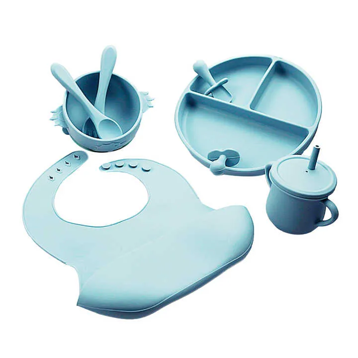 Newly Silicone Baby Bowl Infant Spoon-وعاء سيليكون جديد