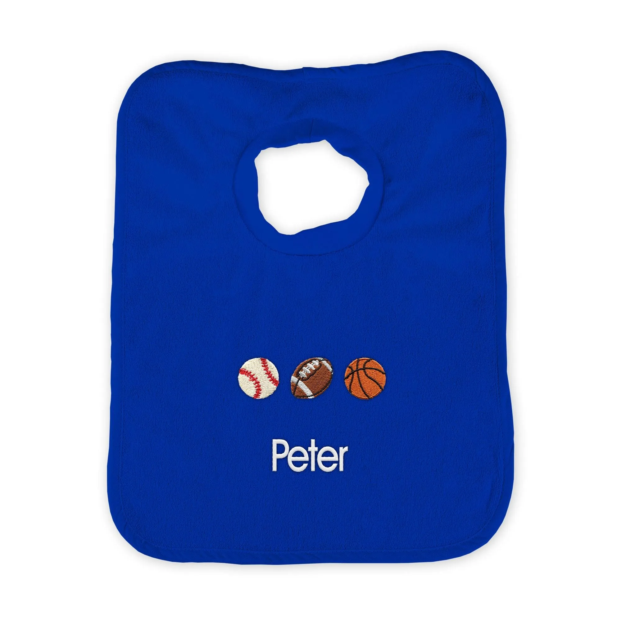 Personalized 3 Sports Balls Emoji Bib