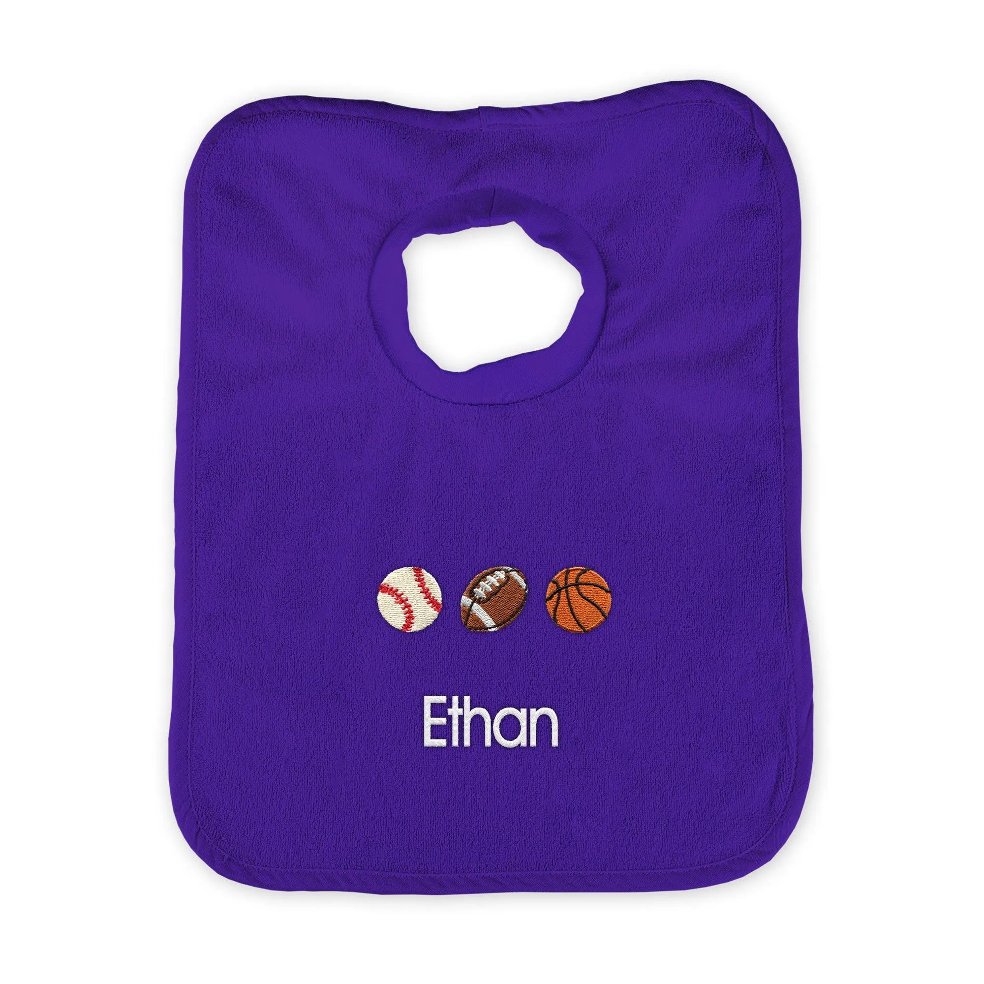 Personalized 3 Sports Balls Emoji Bib