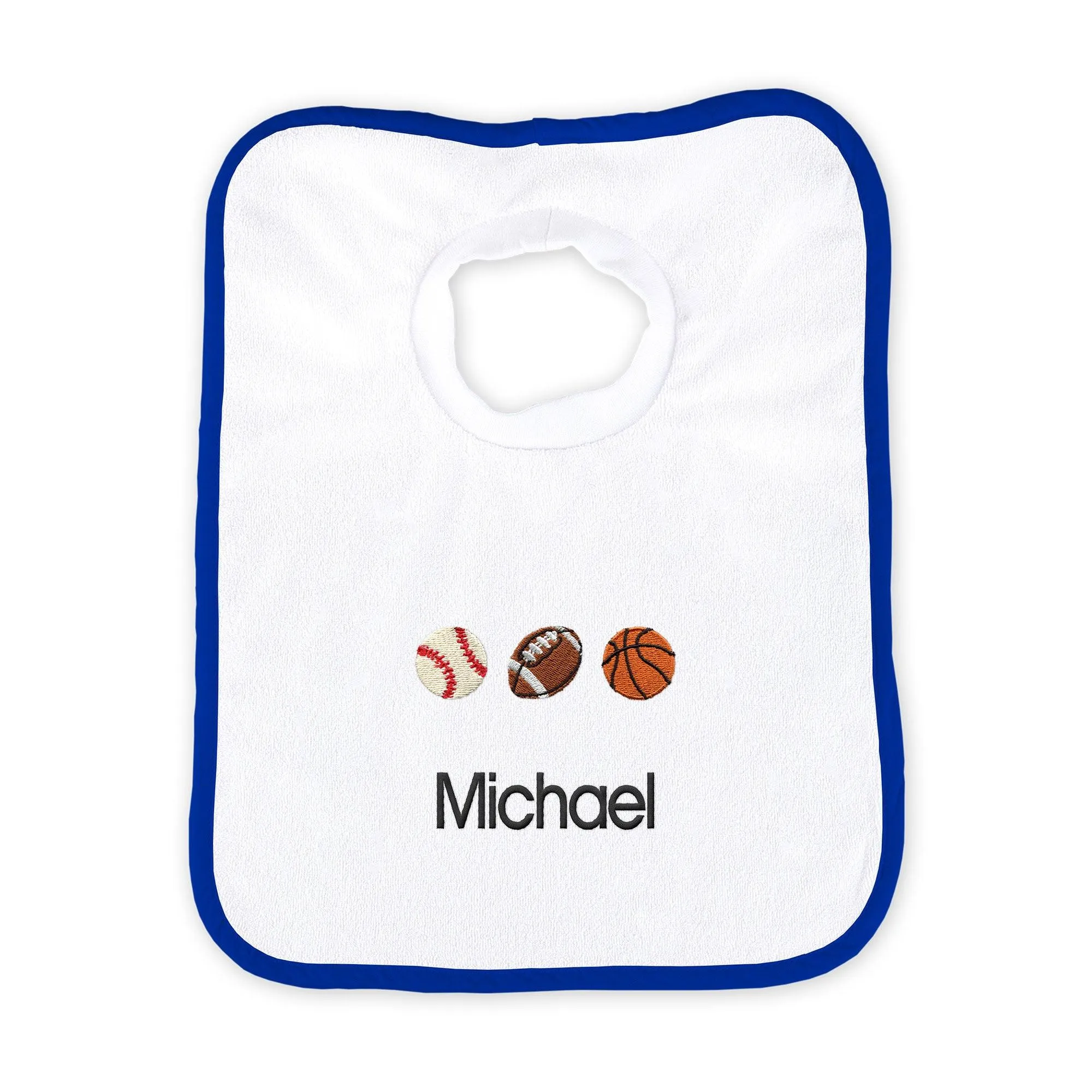 Personalized 3 Sports Balls Emoji Bib