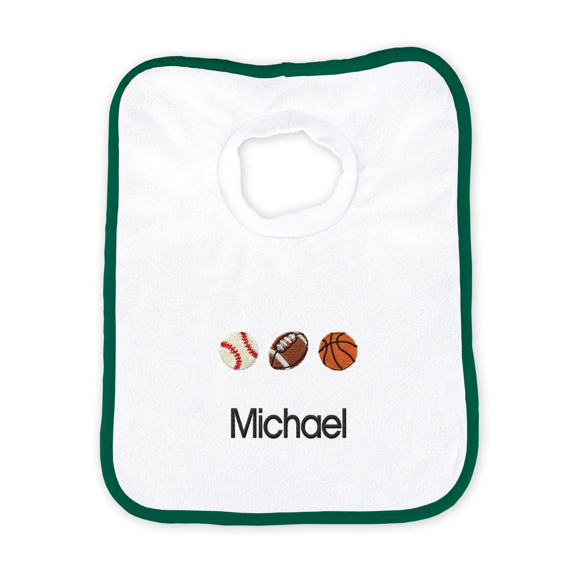 Personalized 3 Sports Balls Emoji Bib