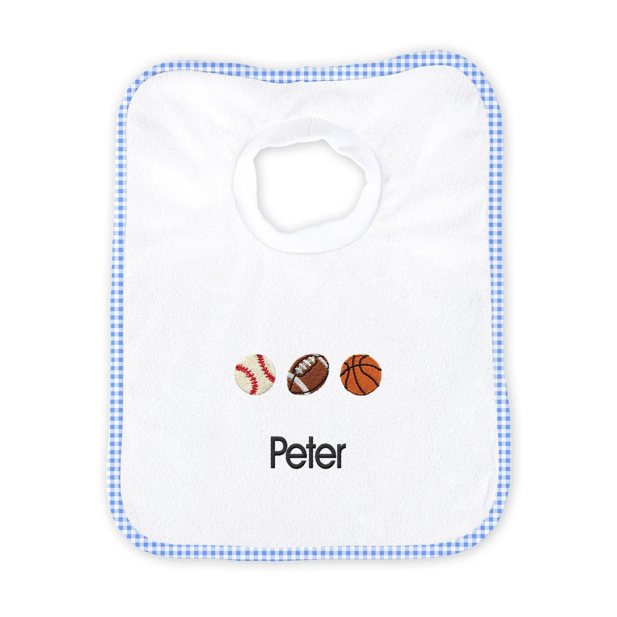 Personalized 3 Sports Balls Emoji Bib