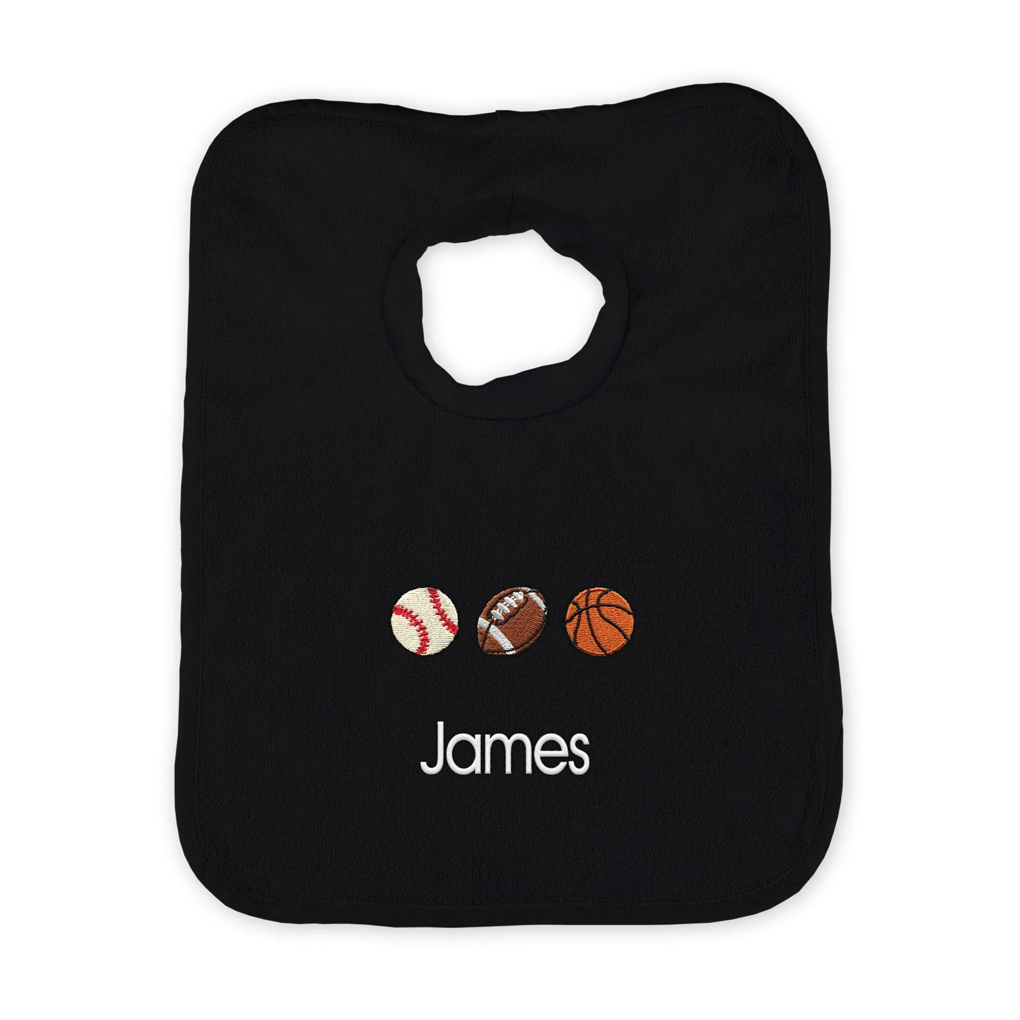 Personalized 3 Sports Balls Emoji Bib
