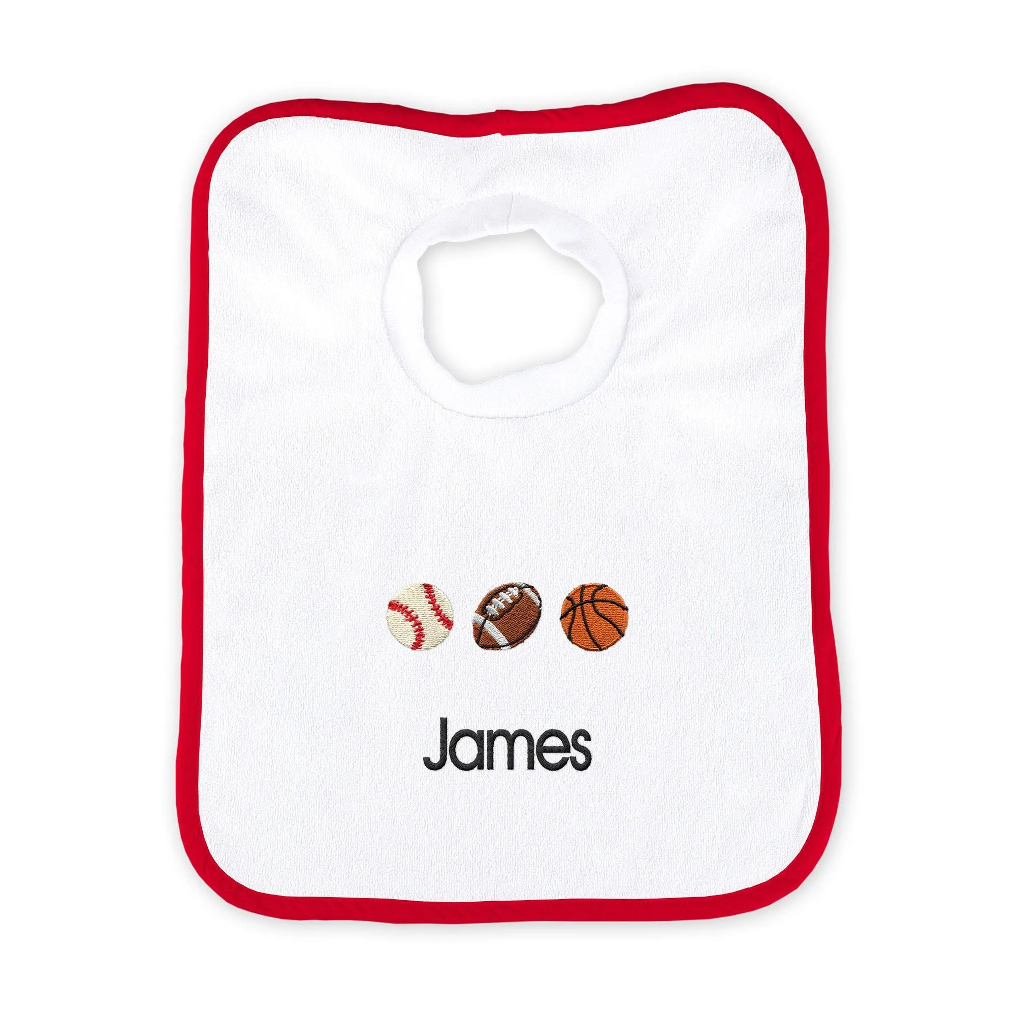 Personalized 3 Sports Balls Emoji Bib