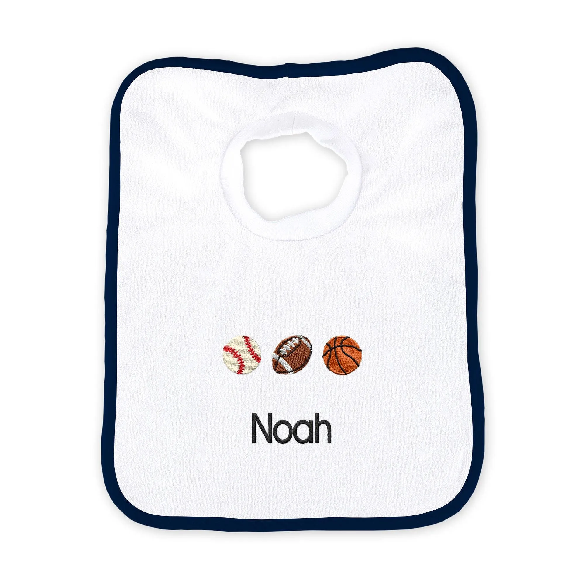 Personalized 3 Sports Balls Emoji Bib