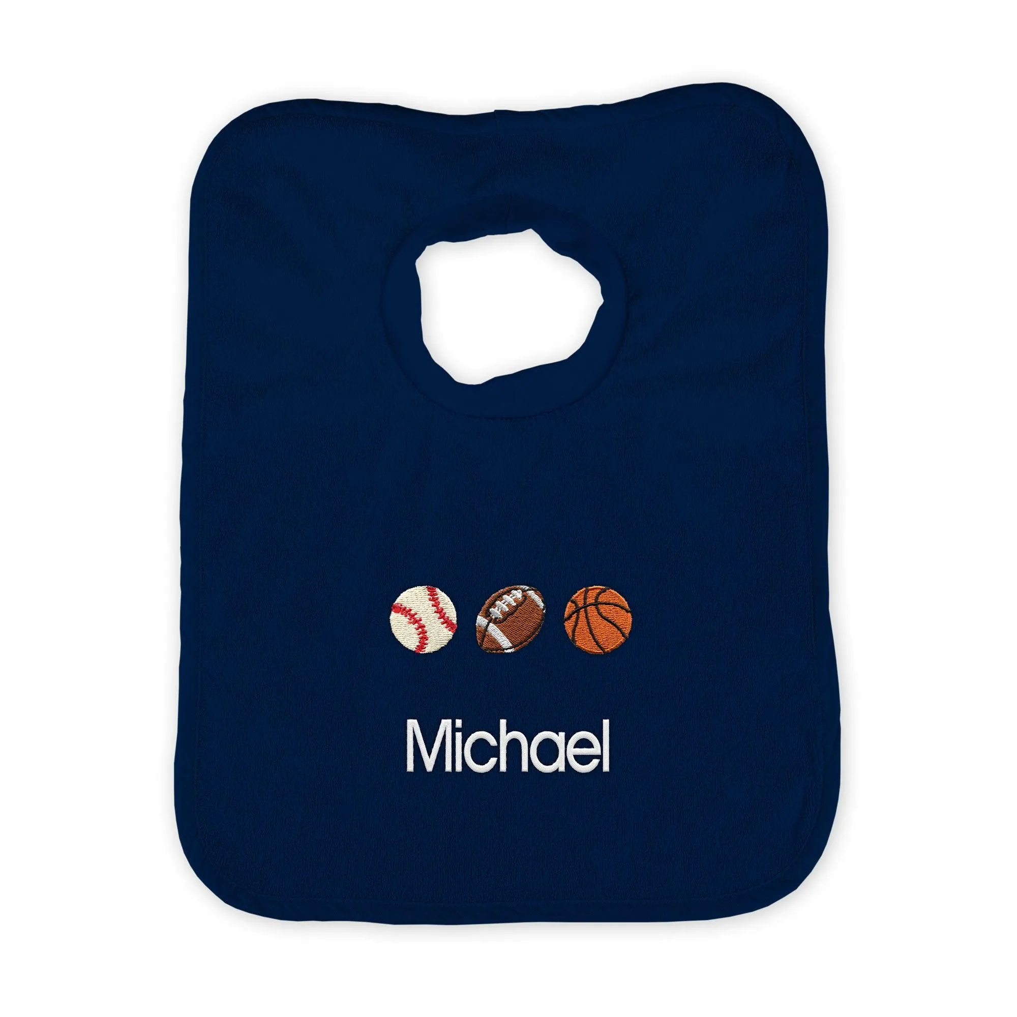 Personalized 3 Sports Balls Emoji Bib
