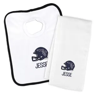Personalized FAU Owls Helmet Bib and Burp Cloth Set