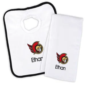 Personalized Ottawa Senators Bib & Burp Cloth Set