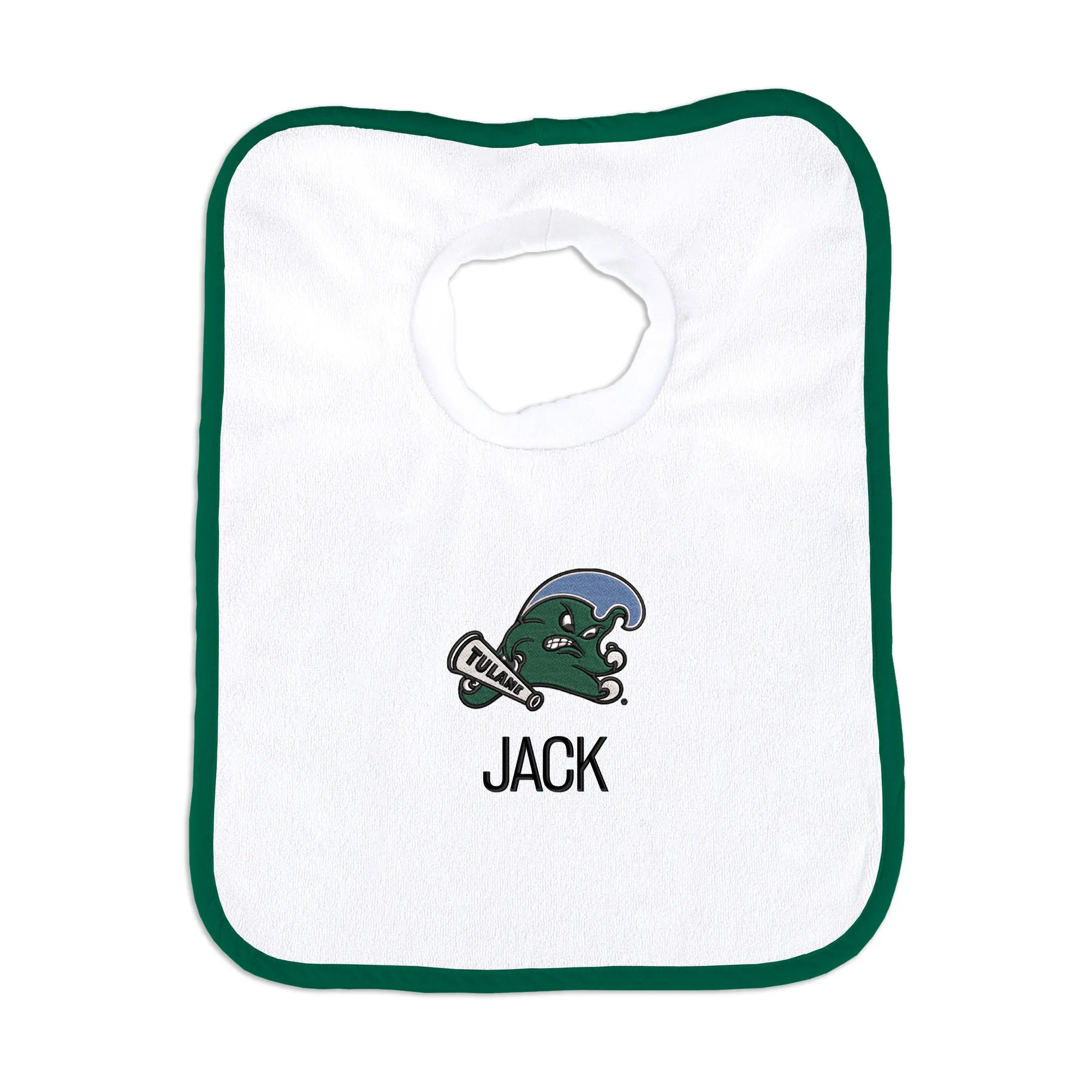 Personalized Tulane Green Wave Bib