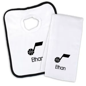Personalized Utah Jazz Bib and Burp Cloth Set