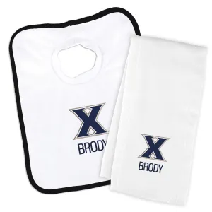 Personalized Xavier Musketeers Bib and Burp Cloth Set